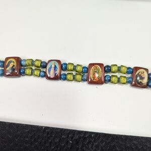Multicolor Religious Beaded Bracelet